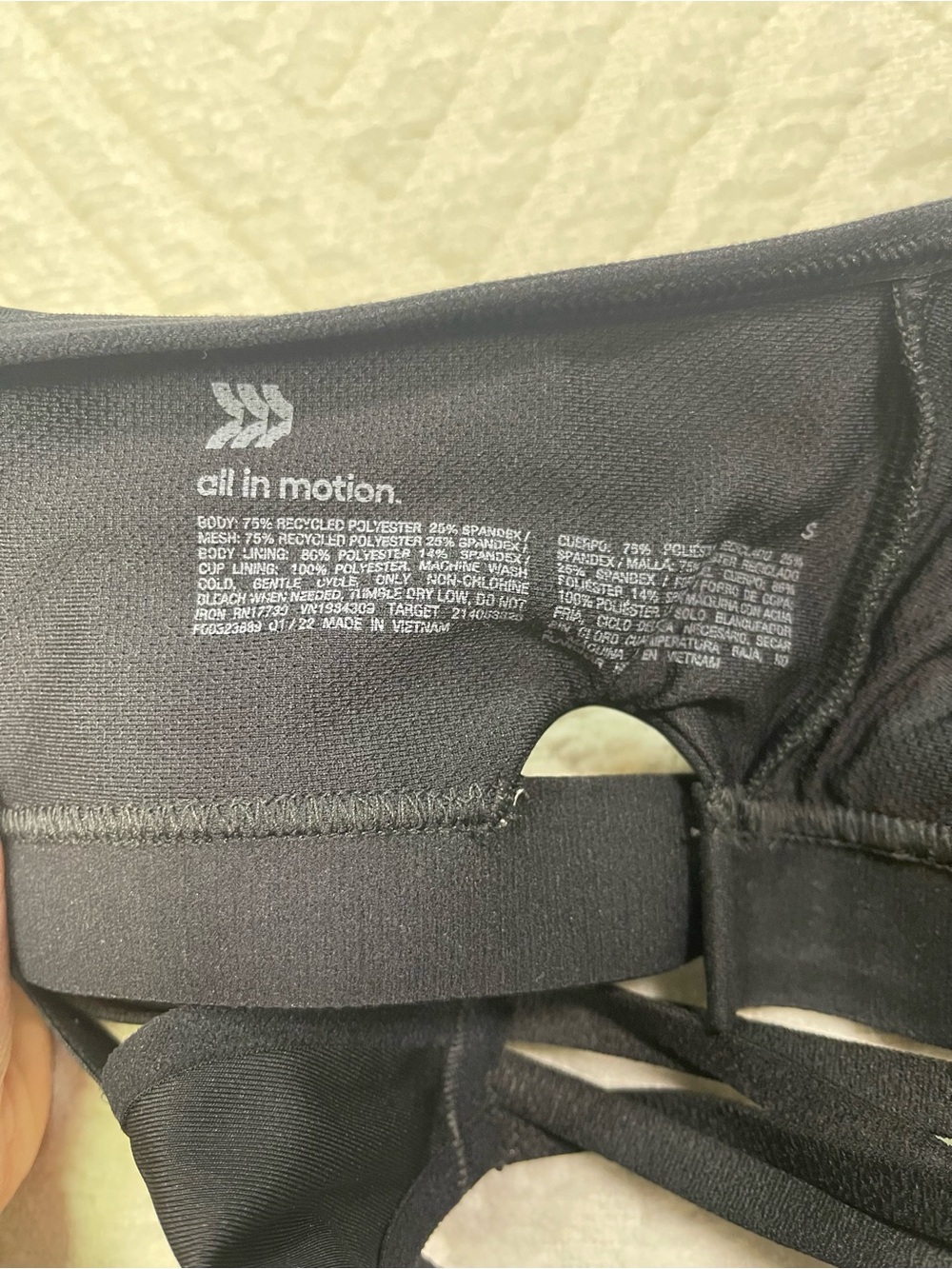 all in motion Black Strappy Sports Bra Size S - Picture 9 of 12